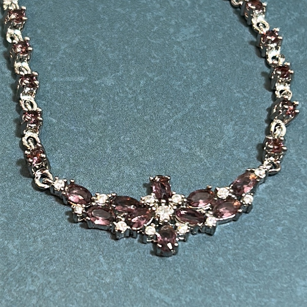 Amethyst and CZ necklace - Picture 6 of 6